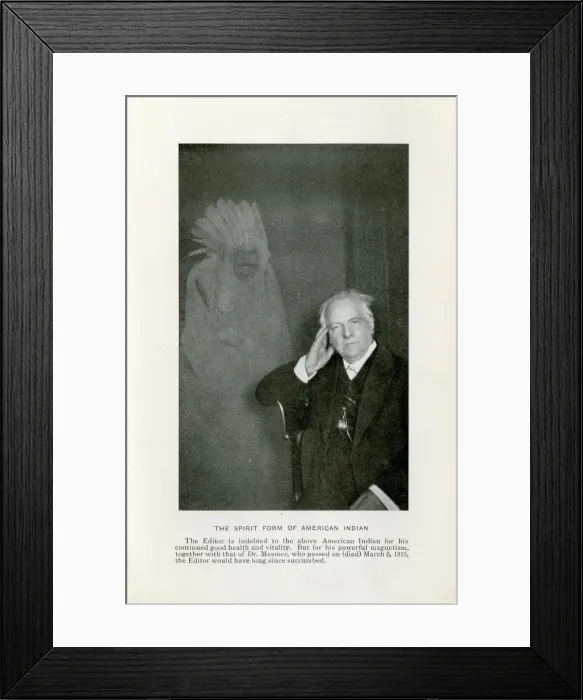 Framed Print : Man on chair with spirit in background Framed Print : Man on chair with spirit in background