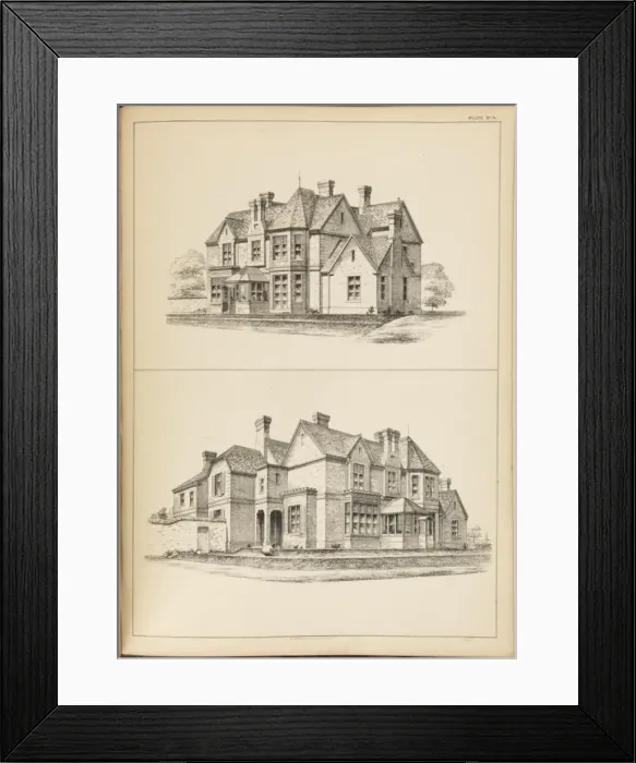 Framed Print : Residence at Moorlands near York: elevations Framed Print : Residence at Moorlands near York: elevations