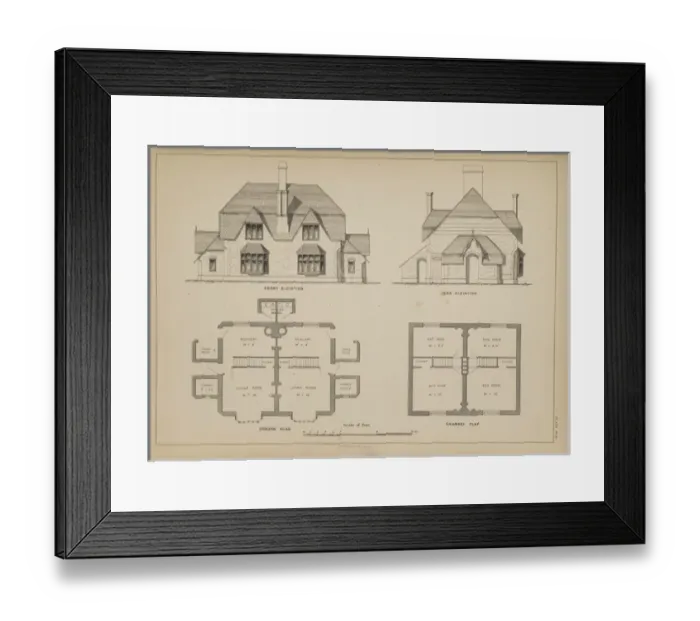 Framed Print : Pair of semi-detached cottages Framed Print : Pair of semi-detached cottages