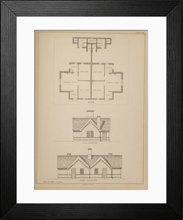 Framed Print : Pair of semi-detached cottages Framed Print : Pair of semi-detached cottages