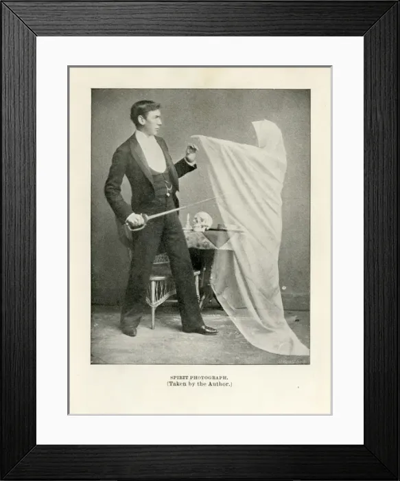 Framed Print : Man lunging a spirit with a sword Framed Print : Man lunging a spirit with a sword