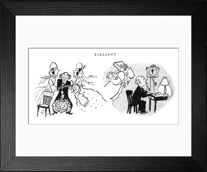 Framed Print : Man helped by ghosts of the past - Cartoon by Victoria Framed Print : Man helped by ghosts of the past - Cartoon by Victoria
