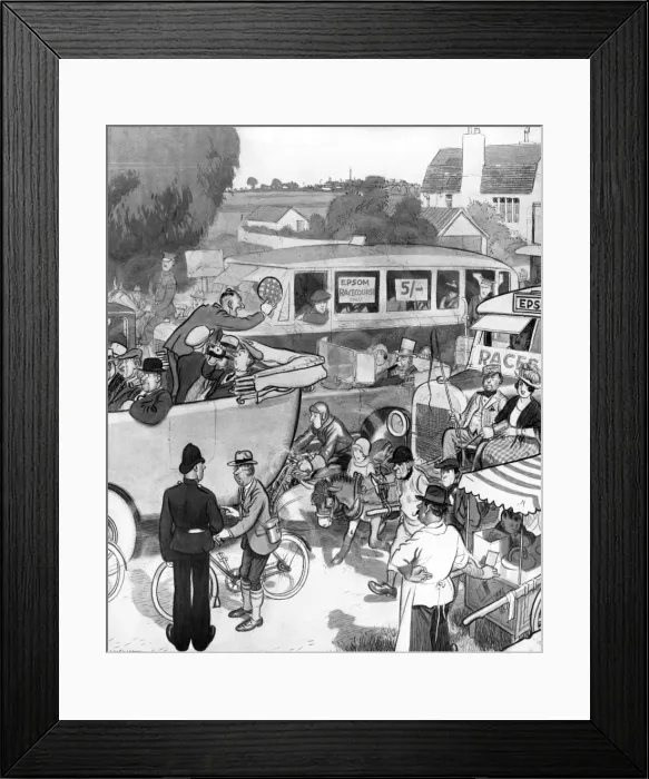 Framed Print : The Innocent Abroad on Derby Day by Illingworth Framed Print : The Innocent Abroad on Derby Day by Illingworth