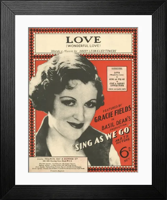 Framed Print : LOVE by Harry Leon and Leo Towers - Music Sheet Cover Framed Print : LOVE by Harry Leon and Leo Towers - Music Sheet Cover