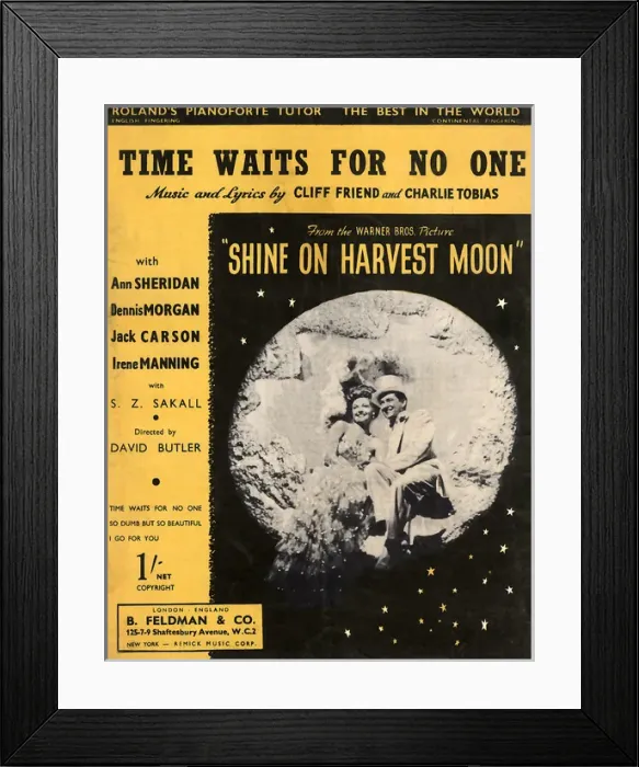 Framed Print : Time waits for no one - Music Sheet Cover Framed Print : Time waits for no one - Music Sheet Cover