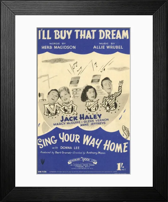 Framed Print : I ll buy that dream - Music Sheet Cover Framed Print : I ll buy that dream - Music Sheet Cover