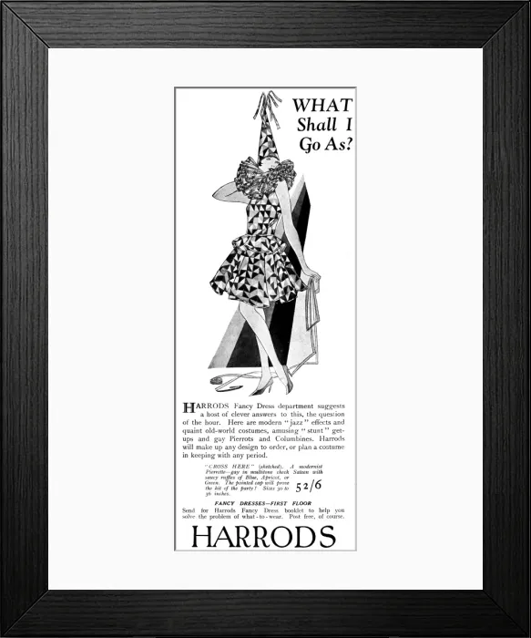 Framed Print : Advertisement for Harrods in the Sketch Framed Print : Advertisement for Harrods in the Sketch
