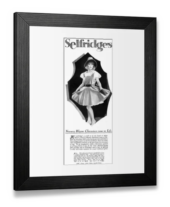 Framed Print : Advertisement for Selfridges in the Sketch Framed Print : Advertisement for Selfridges in the Sketch