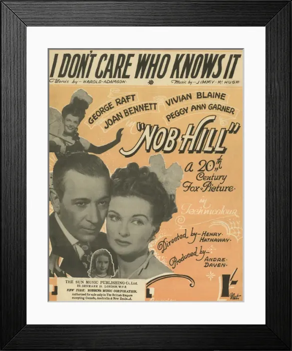 Framed Print : I dont care who knows it - Music Sheet Cover Framed Print : I dont care who knows it - Music Sheet Cover