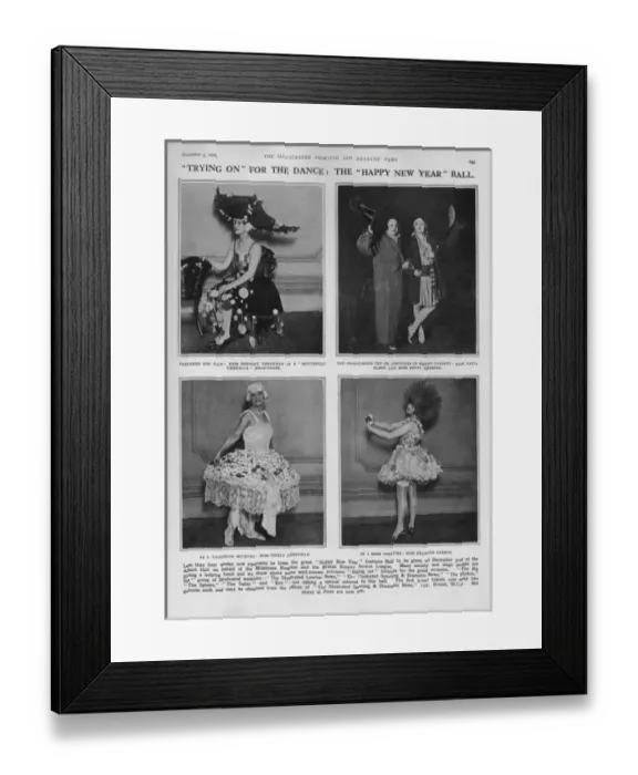 Framed Print : Photos of partygoers going to Happy New Year Ball, 1925 Framed Print : Photos of partygoers going to Happy New Year Ball, 1925