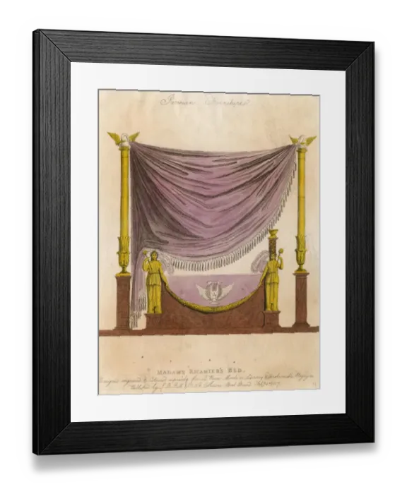 Framed Print : Mme Recamiers Bed Framed Print : Mme Recamiers Bed