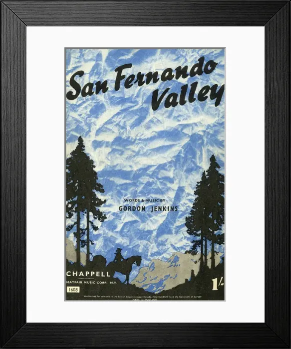 Framed Print : San Fernando Valley - Music Sheet Cover Framed Print : San Fernando Valley - Music Sheet Cover