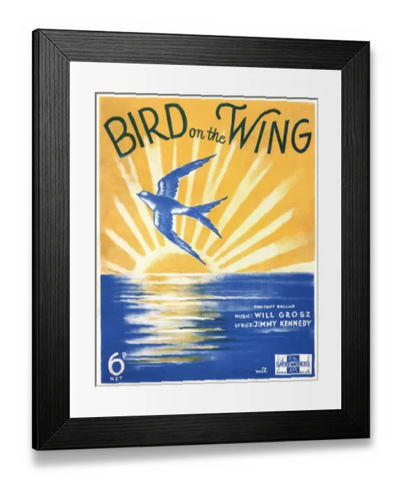 Framed Print : Bird on the Wing - Music Sheet Cover Framed Print : Bird on the Wing - Music Sheet Cover