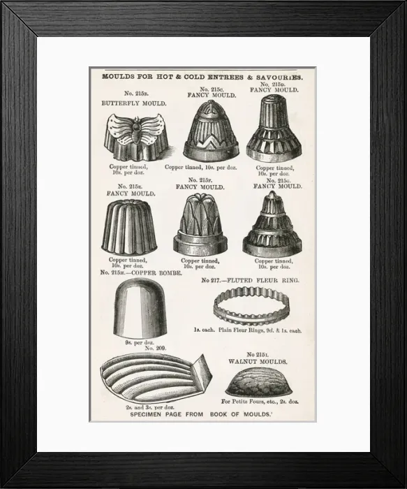 Framed Print : Culinary moulds 1887 Framed Print : Culinary moulds 1887