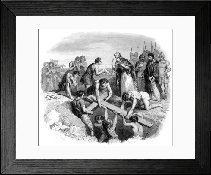 Framed Print : Helena and Cross B / W Framed Print : Helena and Cross B / W