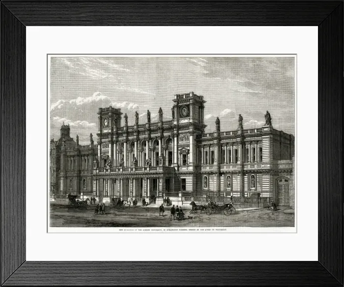 Framed Print : New buildings of London University, Burlington Gardens 1870 Framed Print : New buildings of London University, Burlington Gardens 1870