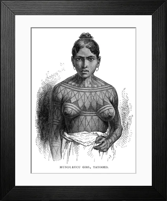Framed Print : Tattooed Girl, Brazil Framed Print : Tattooed Girl, Brazil