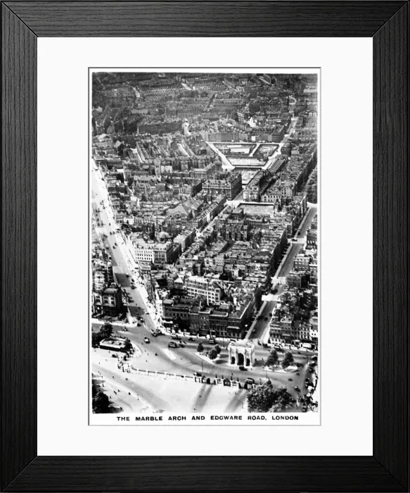 Framed Print : Aerial view, Marble Arch and Edgware Road, London Framed Print : Aerial view, Marble Arch and Edgware Road, London