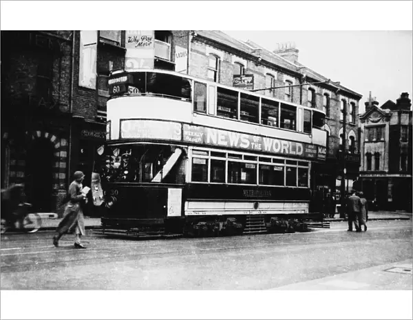 Harrow Road tram on Route 60 going to Paddington, London