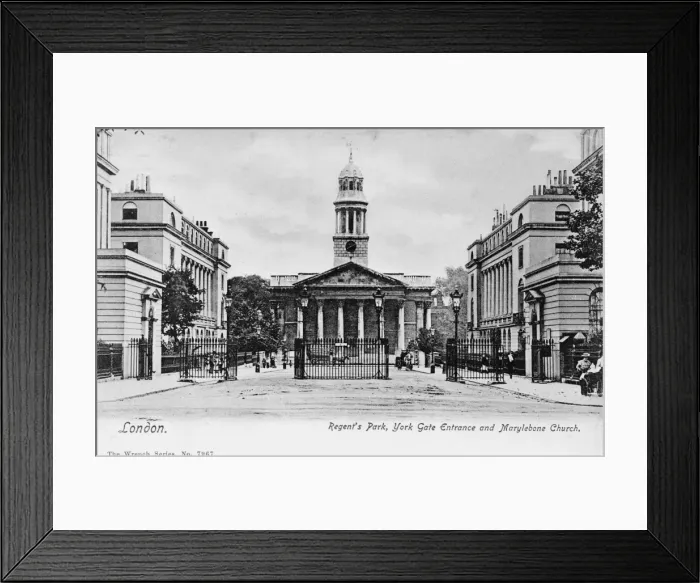 Framed Print : York Gate and Marylebone Church, Regents Park, London Framed Print : York Gate and Marylebone Church, Regents Park, London