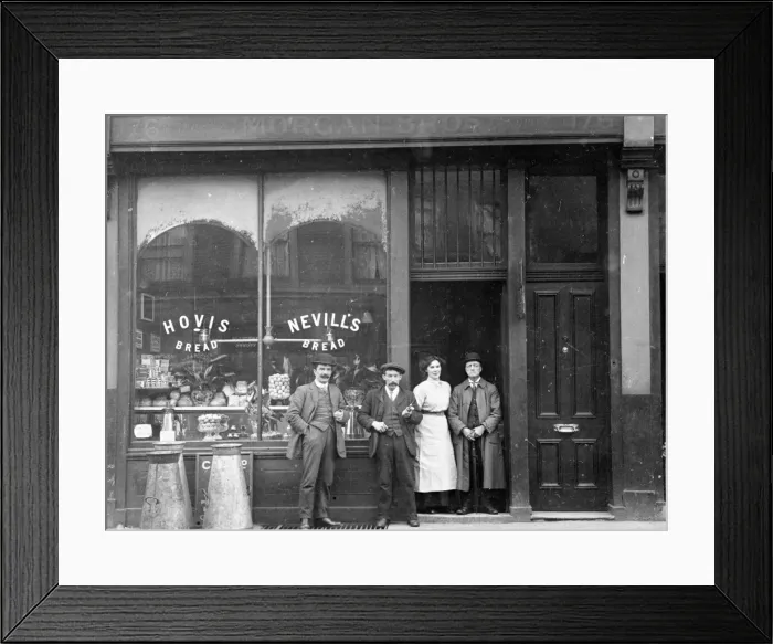 Framed Print : Morgan Bros grocers shop, Maida Vale, London Framed Print : Morgan Bros grocers shop, Maida Vale, London