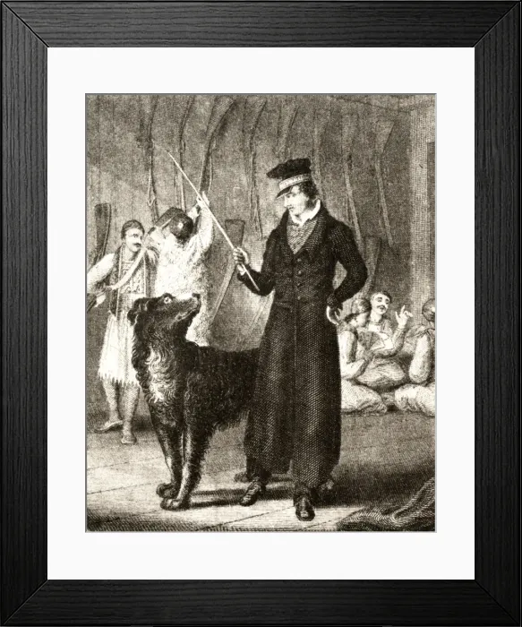 Framed Print : Byron and Dog Framed Print : Byron and Dog