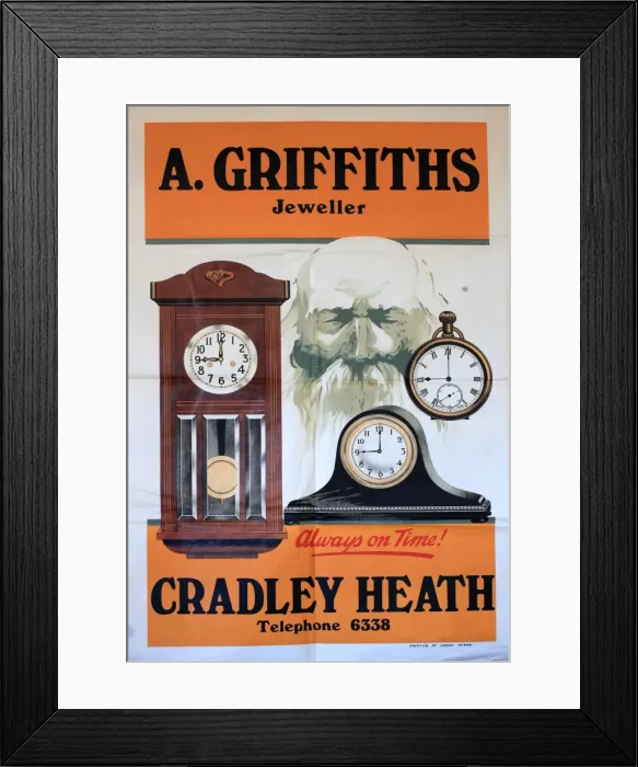 Framed Print : Poster, A Griffiths, jeweller, Cradley Heath Framed Print : Poster, A Griffiths, jeweller, Cradley Heath