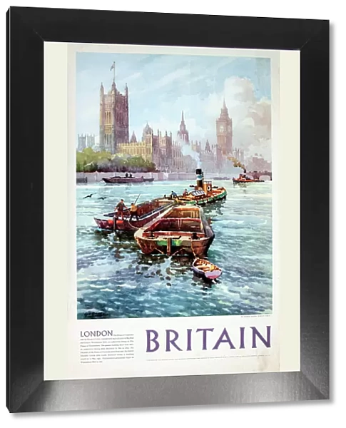 Poster, River Thames at Westminster, London