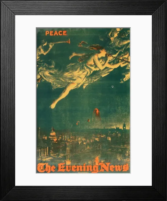 Framed Print : Poster design, Evening News, Peace, WW1 Framed Print : Poster design, Evening News, Peace, WW1