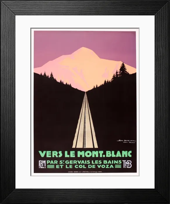 Framed Print : Poster, travel to Mont Blanc Framed Print : Poster, travel to Mont Blanc
