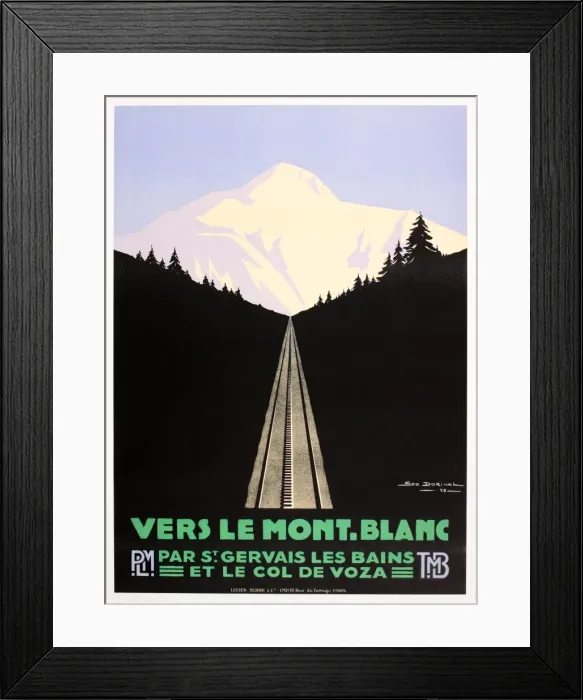 Framed Print : Poster, travel to Mont Blanc Framed Print : Poster, travel to Mont Blanc