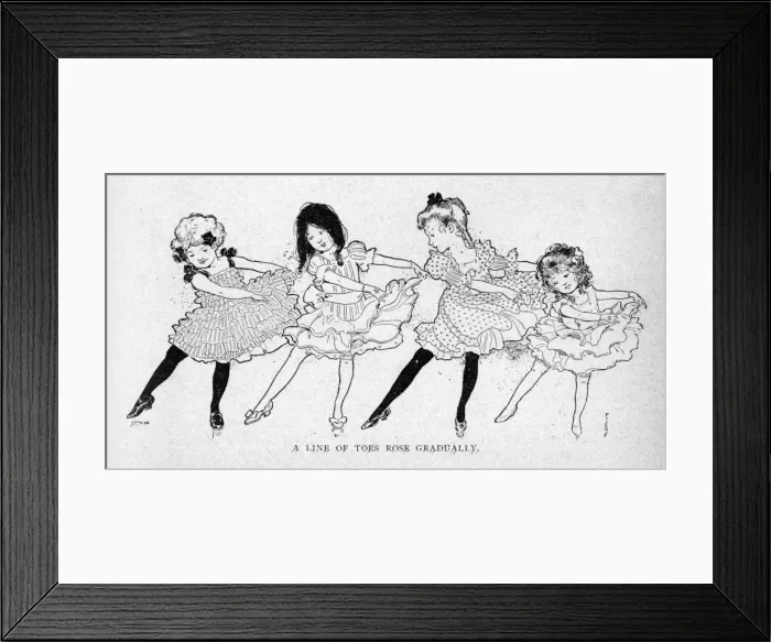 Framed Print : Little girls dancing in a row Framed Print : Little girls dancing in a row