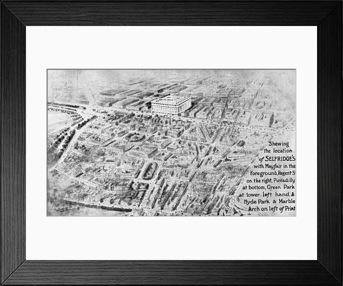 Framed Print : Aerial view of Selfridges Department Store, London Framed Print : Aerial view of Selfridges Department Store, London