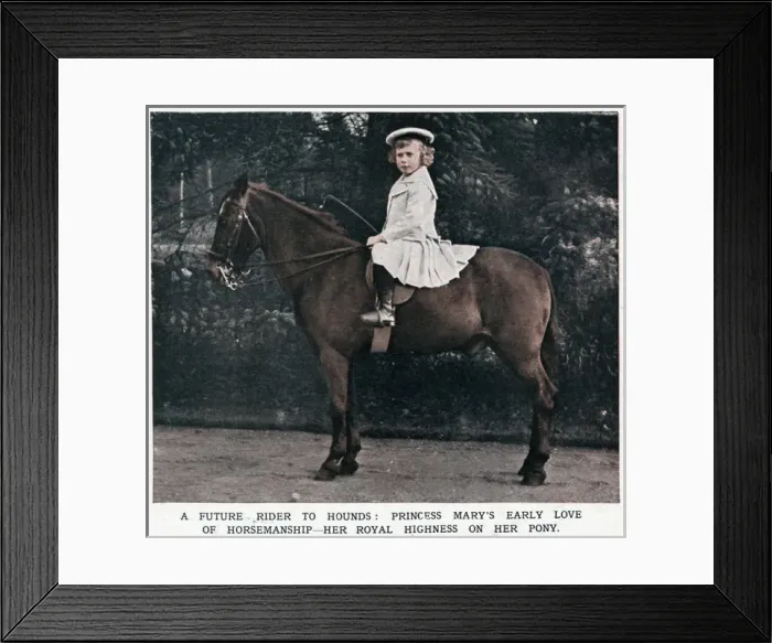 Framed Print : Princess Mary riding her pony 1901 Framed Print : Princess Mary riding her pony 1901