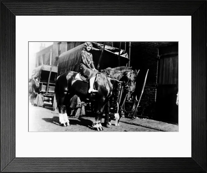 Framed Print : Family with horses, Huntsworth Mews, Marylebone, London Framed Print : Family with horses, Huntsworth Mews, Marylebone, London