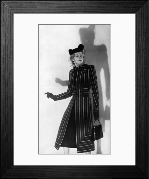 Framed Print : Striped coat from Jays, 1939 Framed Print : Striped coat from Jays, 1939