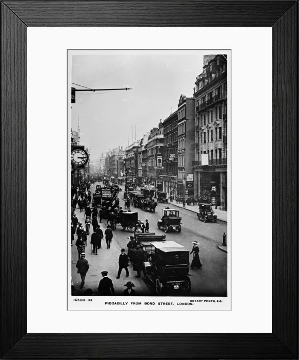 Framed Print : Piccadilly viewed from Bond Street, London Framed Print : Piccadilly viewed from Bond Street, London