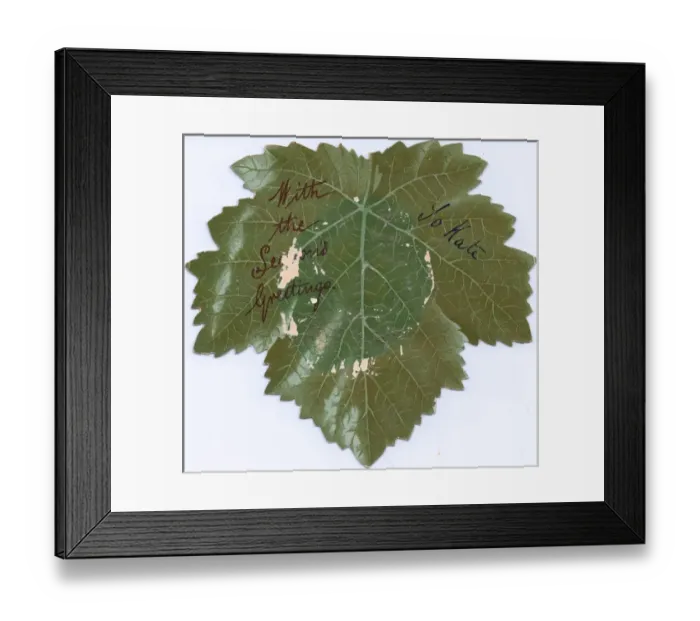Framed Print : Leaf-shaped reversible Christmas card Framed Print : Leaf-shaped reversible Christmas card
