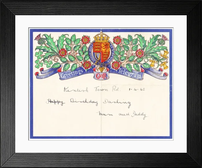 Framed Print : Greetings telegram, happy birthday Framed Print : Greetings telegram, happy birthday