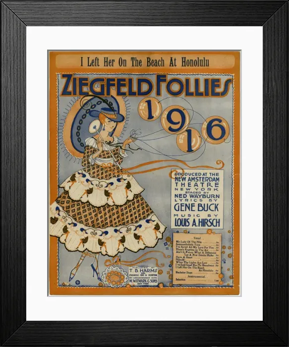 Framed Print : Woman in fancy dress to celebrate the New Year 1916 Framed Print : Woman in fancy dress to celebrate the New Year 1916