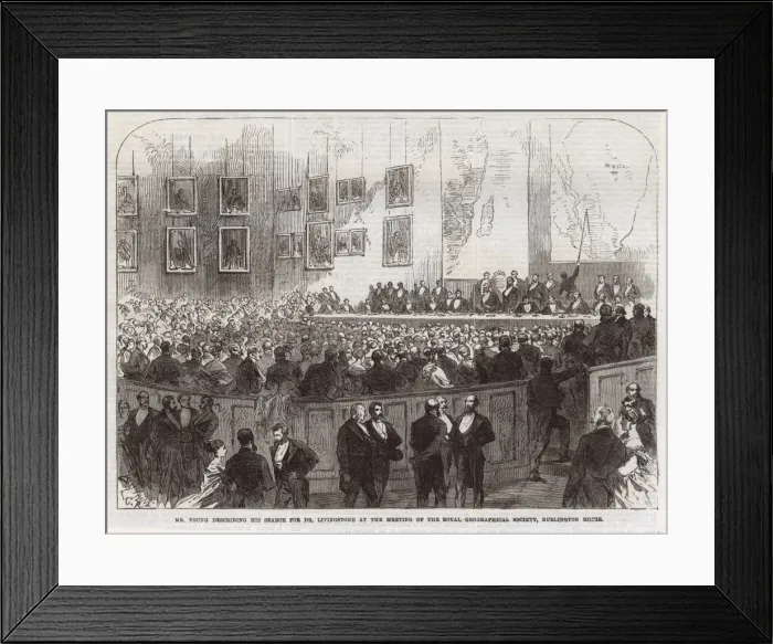 Framed Print : Mr. Young describing search for Livingstone Framed Print : Mr. Young describing search for Livingstone