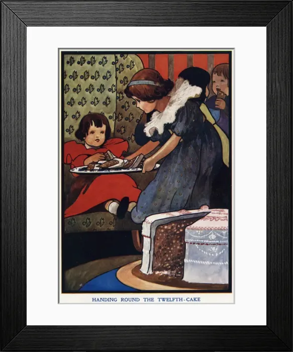 Framed Print : Handing round the 12th cake by Charles Robinson Framed Print : Handing round the 12th cake by Charles Robinson