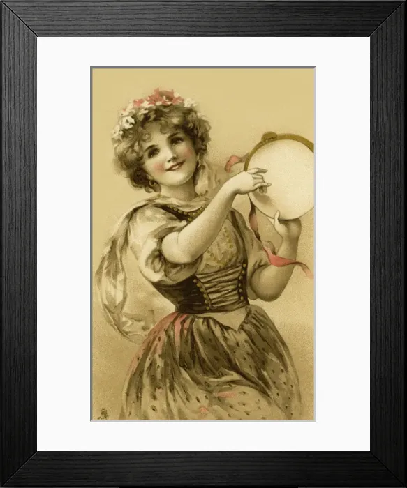Framed Print : Lady with a tambourine Framed Print : Lady with a tambourine