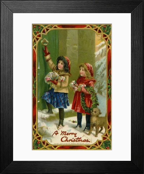 Framed Print : Children bearing Xmas gifts Framed Print : Children bearing Xmas gifts