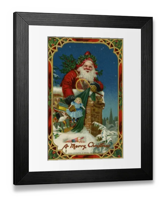 Framed Print : Santa with a sack of toys Framed Print : Santa with a sack of toys