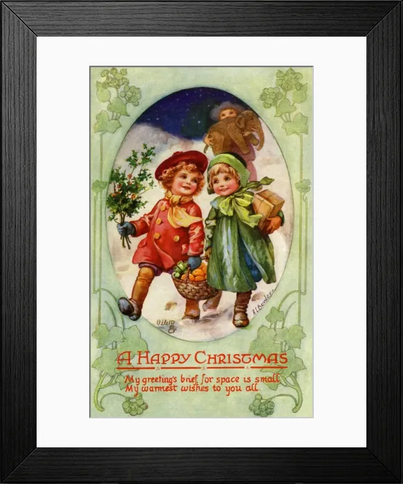 Framed Print : Happy children with gifts Framed Print : Happy children with gifts