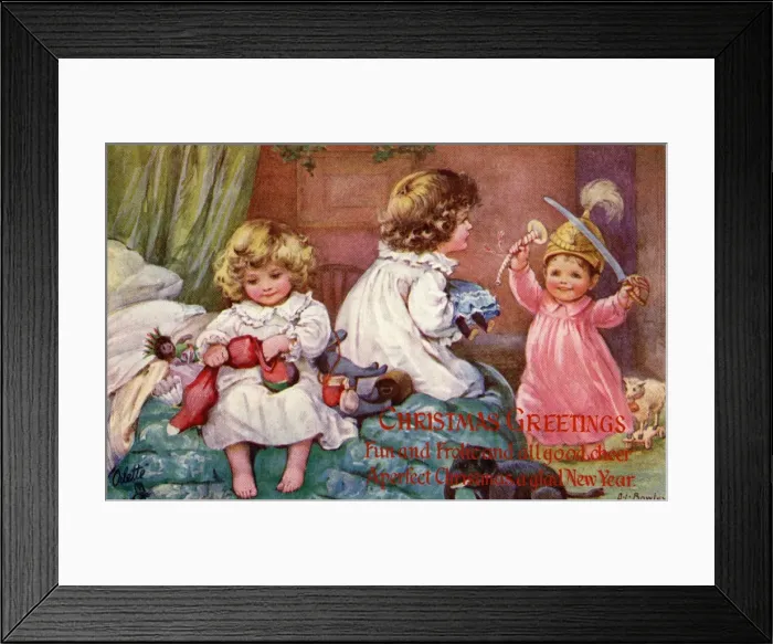 Framed Print : Opening Xmas presents Framed Print : Opening Xmas presents