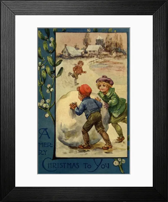 Framed Print : Making a giant snowball Framed Print : Making a giant snowball