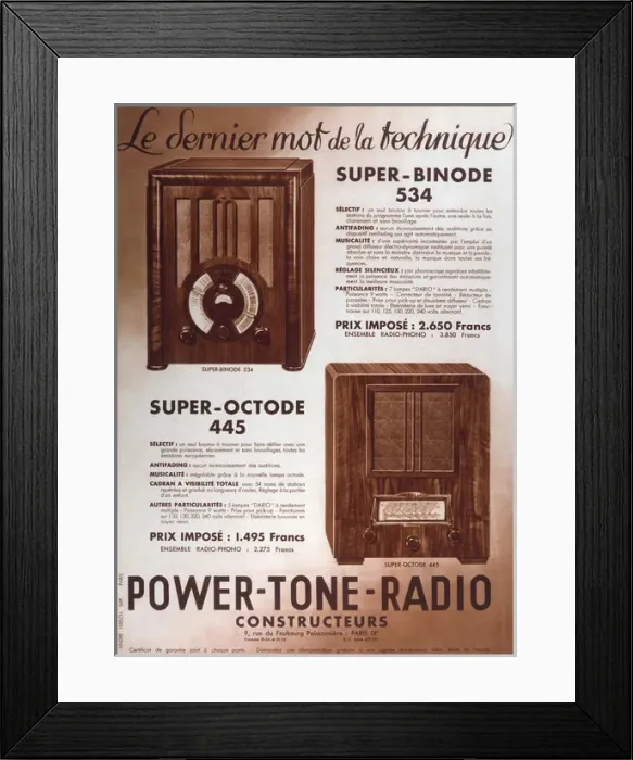 Framed Print : Power-Tone Radio Advert Framed Print : Power-Tone Radio Advert
