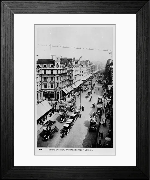 Framed Print : Aerial view, Oxford Street, Central London Framed Print : Aerial view, Oxford Street, Central London